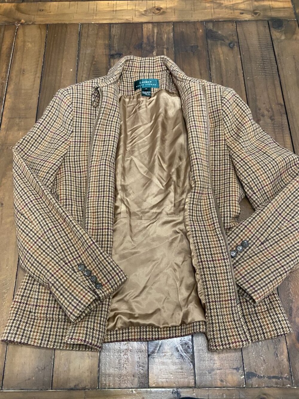 VTG Ralph Lauren Wool Houndstooth Riding Jacket 10 - Picture 4 of 11